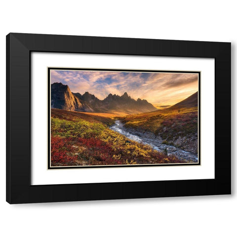 Mountain Paradise Black Modern Wood Framed Art Print with Double Matting by Moore, Chris