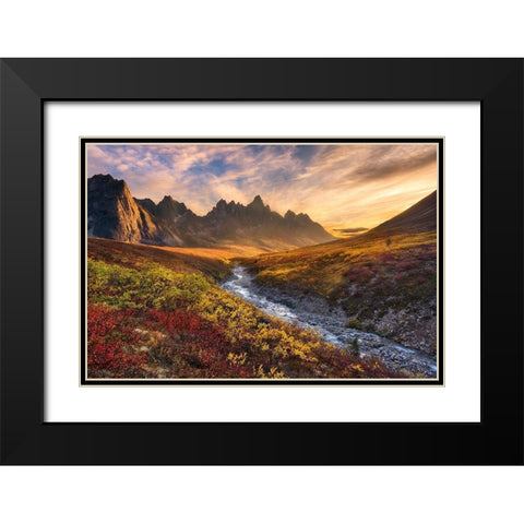 Mountain Paradise Black Modern Wood Framed Art Print with Double Matting by Moore, Chris