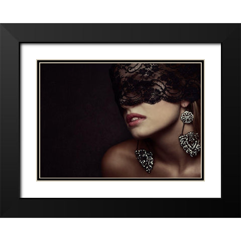 Mystery Black Modern Wood Framed Art Print with Double Matting by Zwarst, Jacco