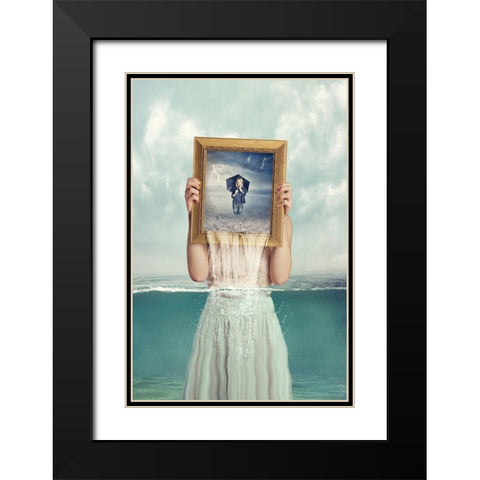 Deeper Black Modern Wood Framed Art Print with Double Matting by Bowen, Baden