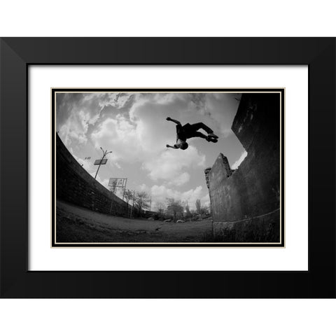 Jumper Black Modern Wood Framed Art Print with Double Matting by Manvelyan, Suren