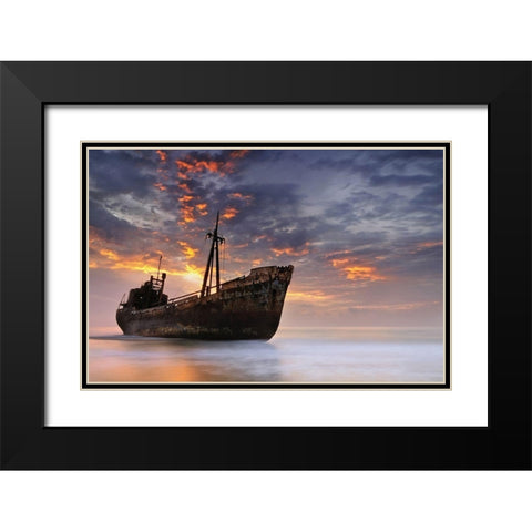 The Dark Traveler II Black Modern Wood Framed Art Print with Double Matting by Kaimaki, Maria