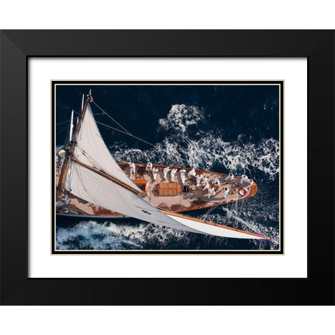 Above Moonbeam Black Modern Wood Framed Art Print with Double Matting by Pelissier, Marc