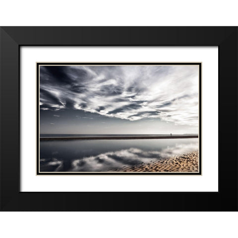 Solitaire Black Modern Wood Framed Art Print with Double Matting by Kobal, M.