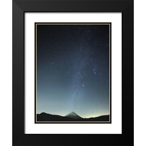 Meteor night Black Modern Wood Framed Art Print with Double Matting by Koga, Hiroaki