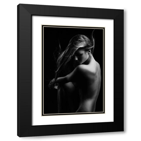 Sensual Beauty Black Modern Wood Framed Art Print with Double Matting by Krystynek Mqep, Martin