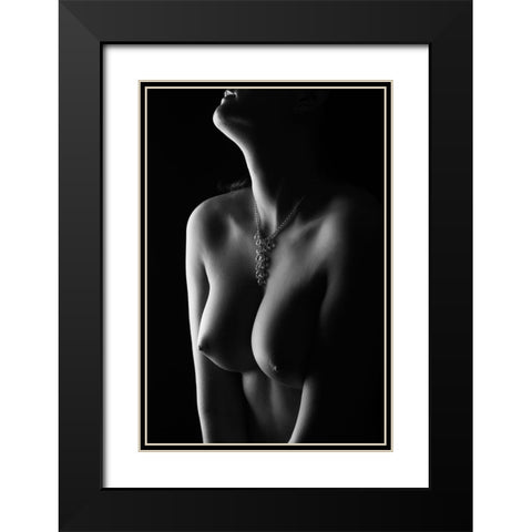 Nude curves Black Modern Wood Framed Art Print with Double Matting by Blasko, Jan