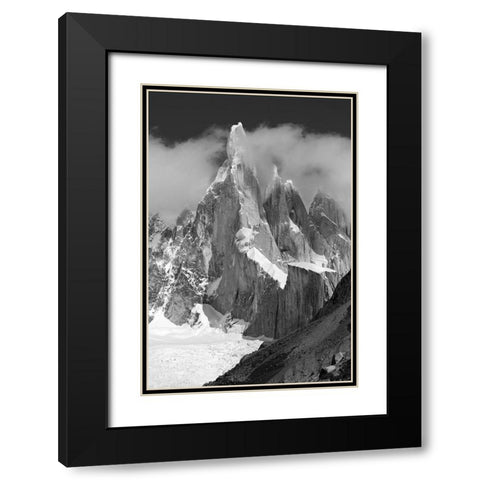 Cerro Torre Black Modern Wood Framed Art Print with Double Matting by Radu Topai, Octavian