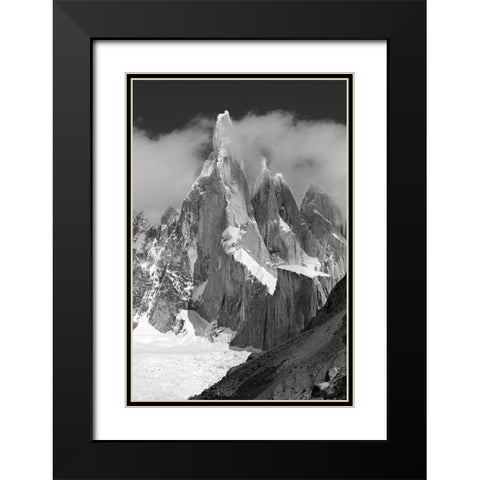 Cerro Torre Black Modern Wood Framed Art Print with Double Matting by Radu Topai, Octavian