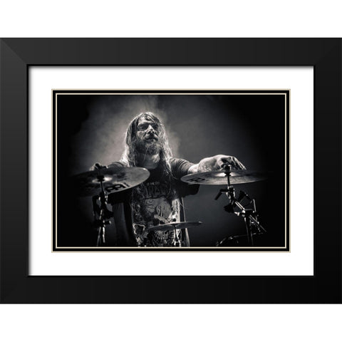 Loudblast Black Modern Wood Framed Art Print with Double Matting by