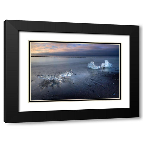 crystal ice Black Modern Wood Framed Art Print with Double Matting by Eichelberg, Amnon
