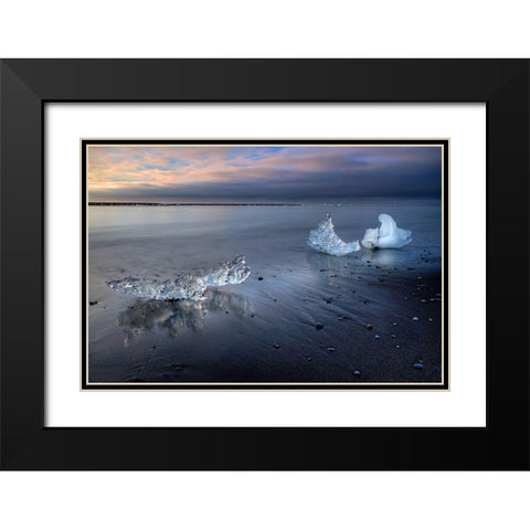 crystal ice Black Modern Wood Framed Art Print with Double Matting by Eichelberg, Amnon