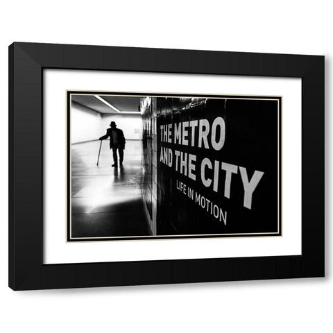 Life in Motion Black Modern Wood Framed Art Print with Double Matting by Carlos, Kk