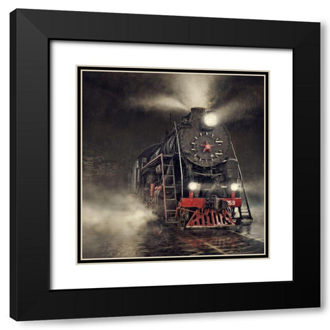 Beyond Express Black Modern Wood Framed Art Print with Double Matting by Laudin, Dmitry