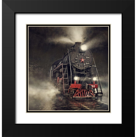 Beyond Express Black Modern Wood Framed Art Print with Double Matting by Laudin, Dmitry