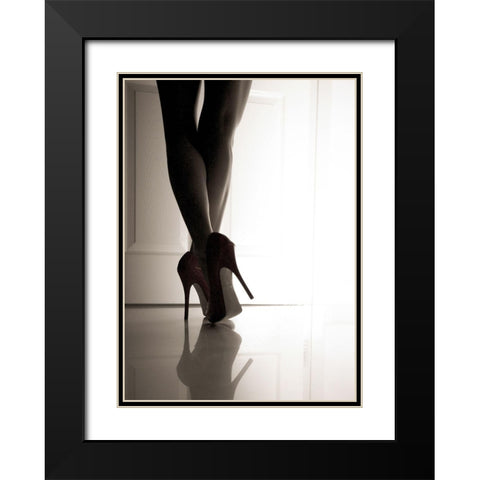 Red violin Black Modern Wood Framed Art Print with Double Matting by Schottstaedt, Erik