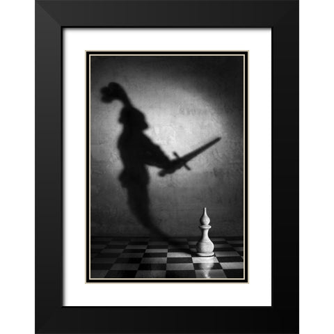 The heart of a knight Black Modern Wood Framed Art Print with Double Matting by Ivanova, Victoria