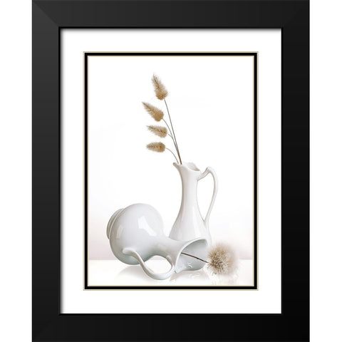 White Black Modern Wood Framed Art Print with Double Matting by Ianeva, Aida