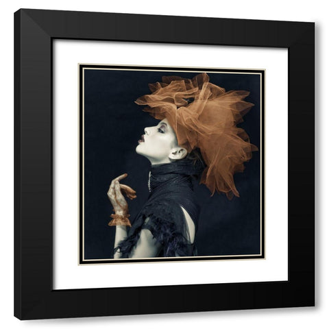 Imperious Lady Black Modern Wood Framed Art Print with Double Matting by Yogasara, Yudhistira