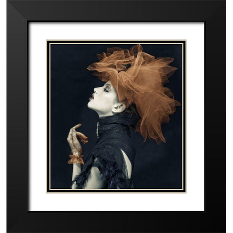Imperious Lady Black Modern Wood Framed Art Print with Double Matting by Yogasara, Yudhistira