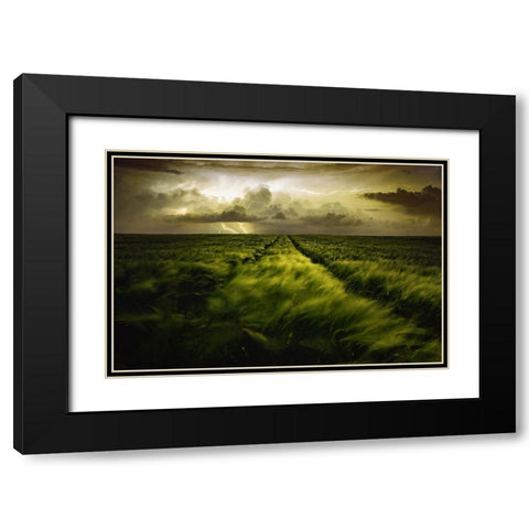 Journey to the Fierce Storm Black Modern Wood Framed Art Print with Double Matting by Buchelova, Sona