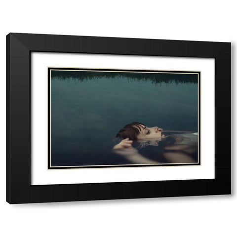Ophelia Black Modern Wood Framed Art Print with Double Matting by Mendez Cordero, Claudia