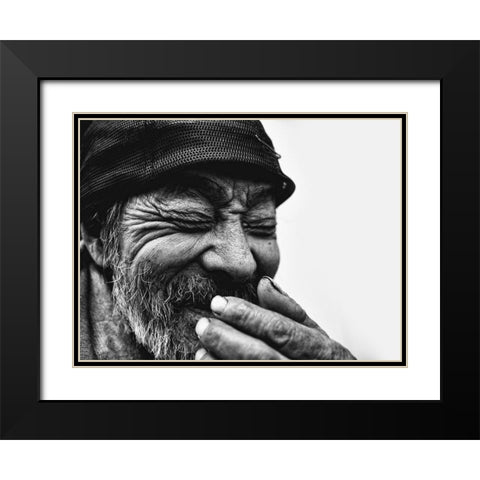 Untitled Black Modern Wood Framed Art Print with Double Matting by Suzuki, Tatsuo