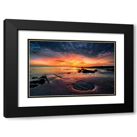 Into the Sunset Black Modern Wood Framed Art Print with Double Matting by H. Ingibergsson, Porsteinn