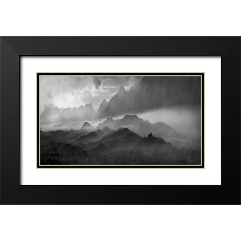 Valhalla Black Modern Wood Framed Art Print with Double Matting by Stefan, Jacek