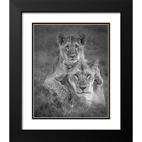 Playtime with Mama! Black Modern Wood Framed Art Print with Double Matting by Khataw, Ali