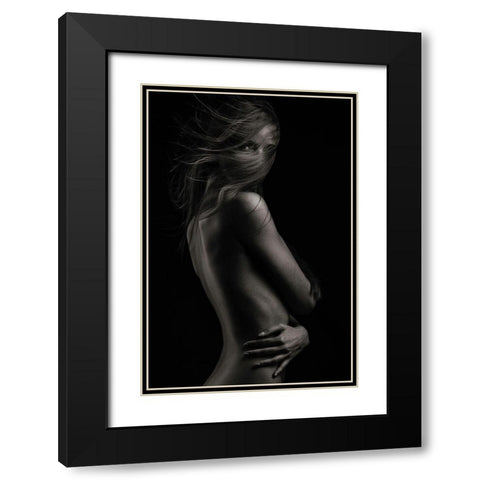 Sensual Beauty Black Modern Wood Framed Art Print with Double Matting by Krystynek Mqep, Martin