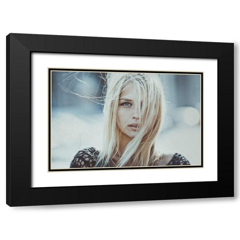 Cold Infinity Black Modern Wood Framed Art Print with Double Matting by Lepeshev, Pavel