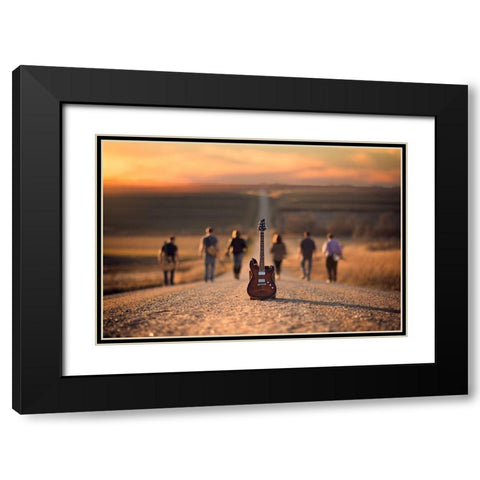 Velvet Crush Black Modern Wood Framed Art Print with Double Matting by Olson, Jake