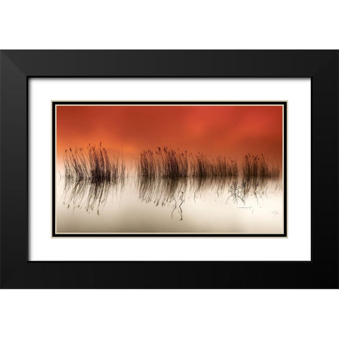serenity Black Modern Wood Framed Art Print with Double Matting by David, Rui