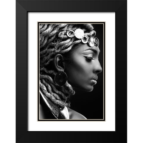 EGYPT II Black Modern Wood Framed Art Print with Double Matting by Hendrik, Fren