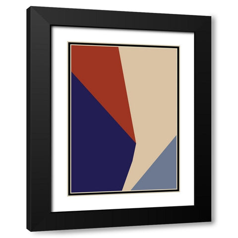 Color Blocks 03 Black Modern Wood Framed Art Print with Double Matting by Artographie Studio