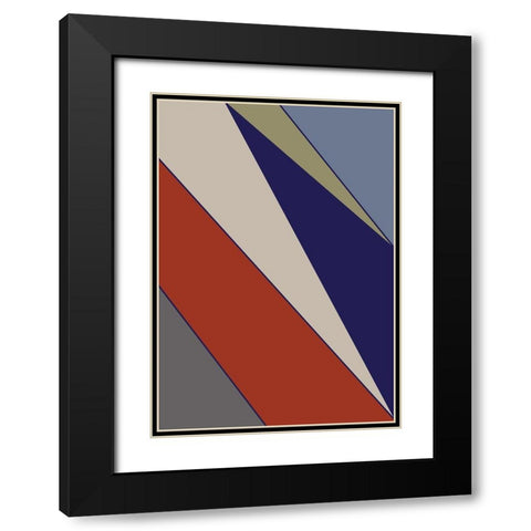 Color Blocks 05 Black Modern Wood Framed Art Print with Double Matting by Artographie Studio