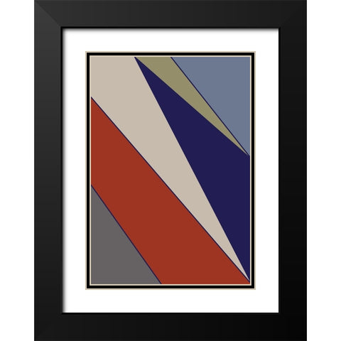 Color Blocks 05 Black Modern Wood Framed Art Print with Double Matting by Artographie Studio