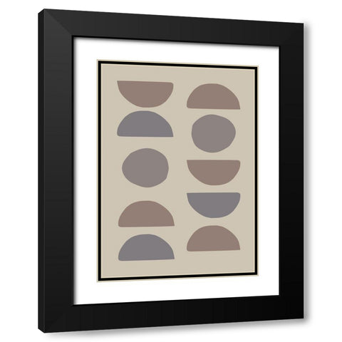Organic Shapes 02 Black Modern Wood Framed Art Print with Double Matting by Artographie Studio