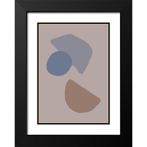 Organic Shapes 03 Black Modern Wood Framed Art Print with Double Matting by Artographie Studio