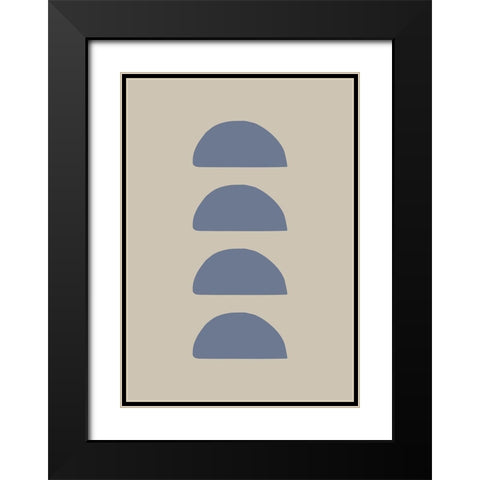 Organic Shapes 06 Black Modern Wood Framed Art Print with Double Matting by Artographie Studio