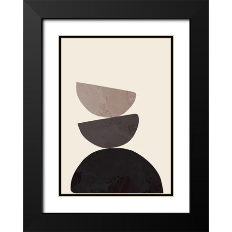 Collage 07 Black Modern Wood Framed Art Print with Double Matting by Artographie Studio
