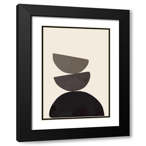 Collage 08 Black Modern Wood Framed Art Print with Double Matting by Artographie Studio