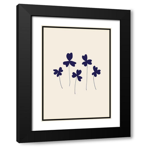 Blue Sorrel Black Modern Wood Framed Art Print with Double Matting by Artographie Studio