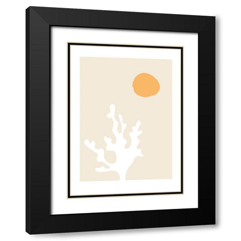 Seaweed Black Modern Wood Framed Art Print with Double Matting by Artographie Studio