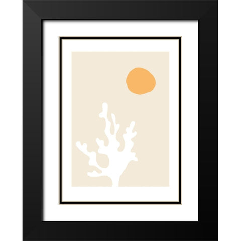 Seaweed Black Modern Wood Framed Art Print with Double Matting by Artographie Studio