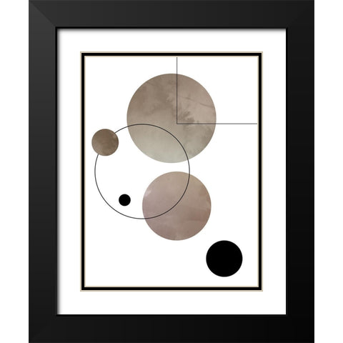 Abstract Series 01 Black Modern Wood Framed Art Print with Double Matting by Artographie Studio
