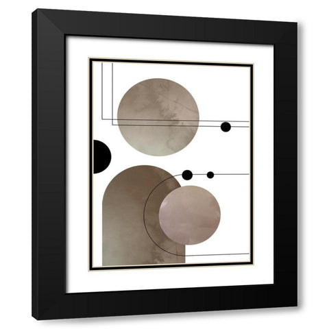 Abstract Series 02 Black Modern Wood Framed Art Print with Double Matting by Artographie Studio