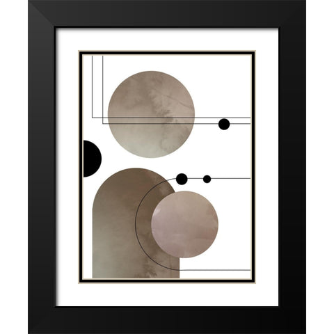 Abstract Series 02 Black Modern Wood Framed Art Print with Double Matting by Artographie Studio