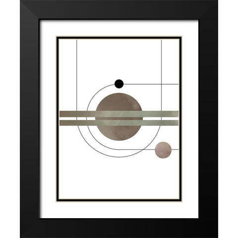 Abstract Series 03 Black Modern Wood Framed Art Print with Double Matting by Artographie Studio